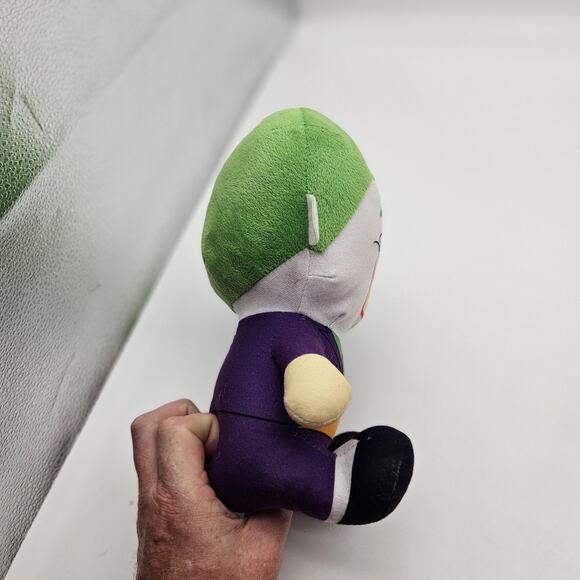 DC Comics Joker Plush Toy Factory Sitting Big Head 10" Villain Batman Green Hair - Picture 10 of 12